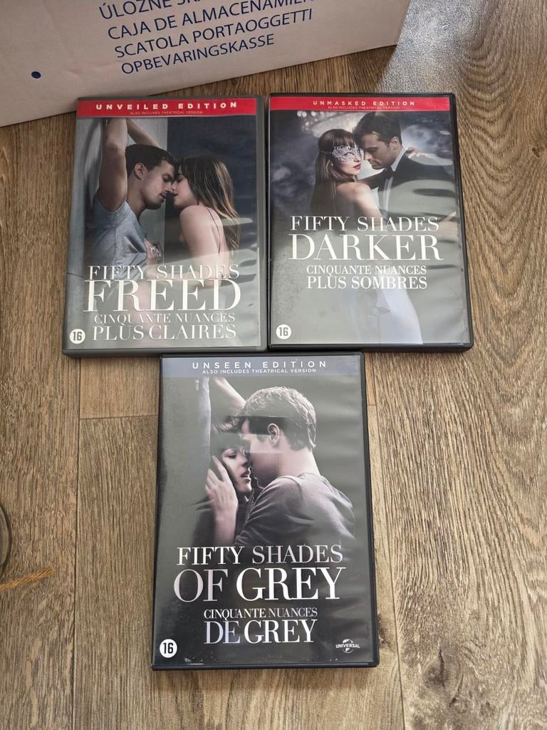 3 dvd's van fifty shades of grey, Ophalen of Verzenden, Zo goed als nieuw