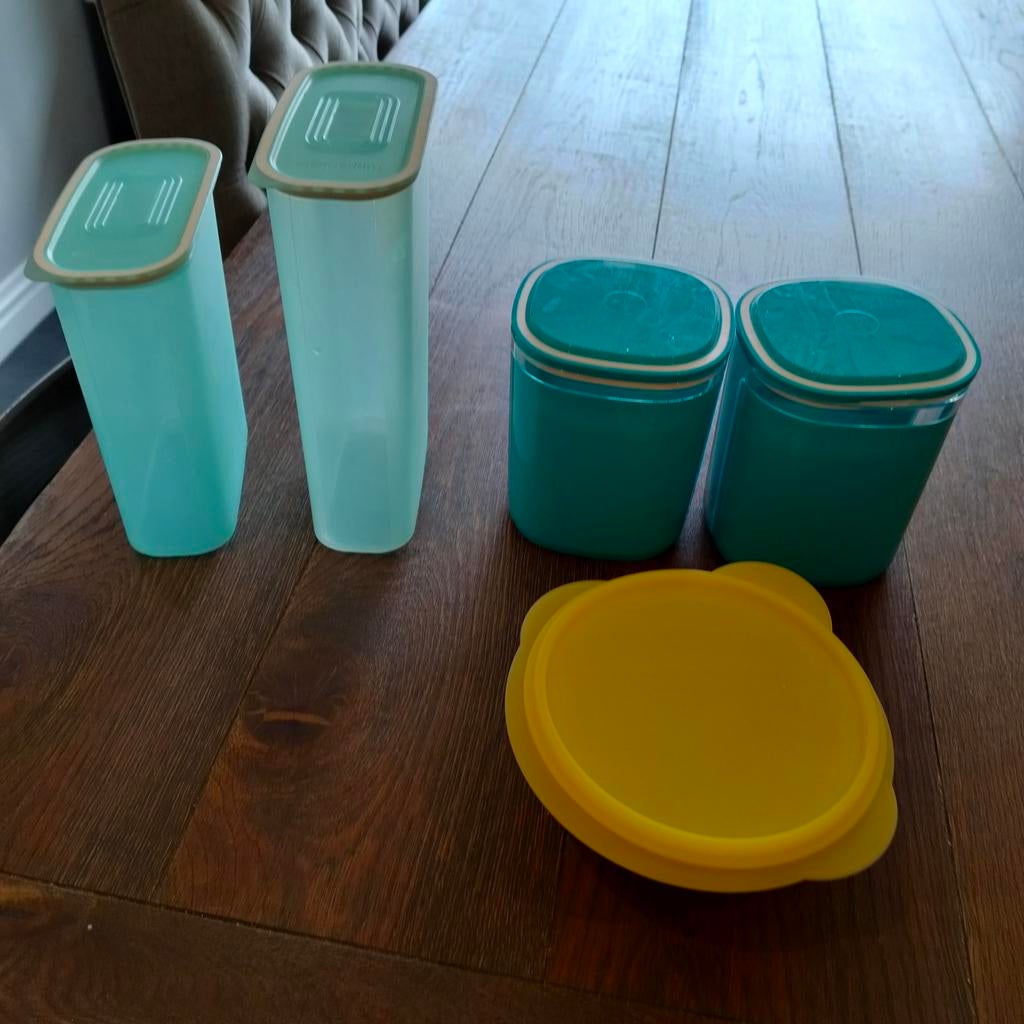 Tupperware voorraadpotten en bakjes, Ophalen of Verzenden, Gebruikt, Groen, Bus of Trommel
