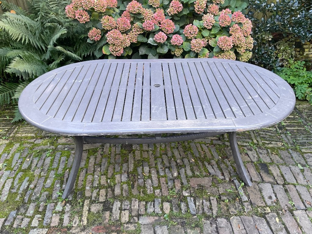 Grote tuintafel, Ophalen, Gebruikt, Ovaal, Hout