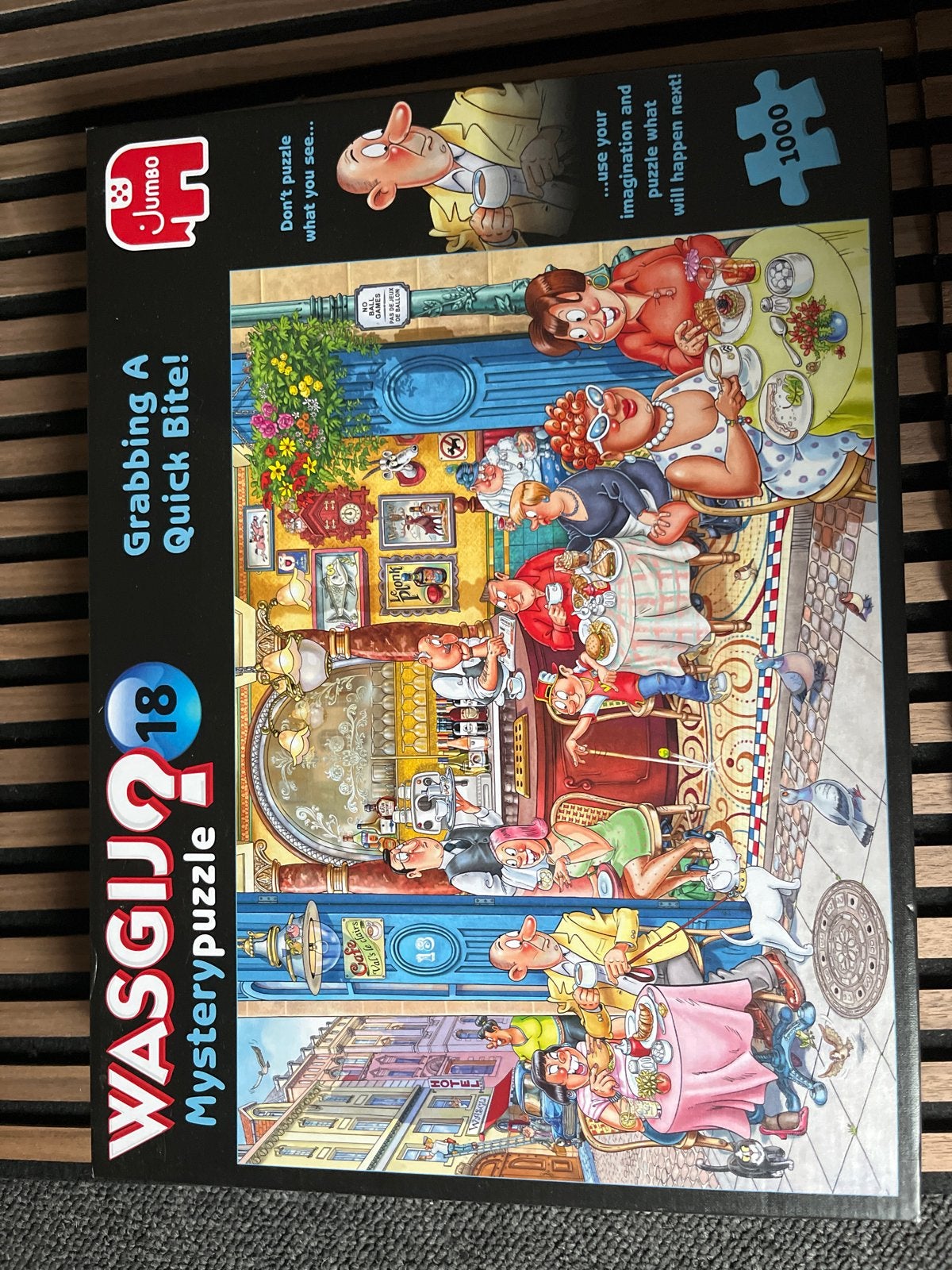 Wasgij Mystery 18: Grabbing A Quick Bite! 1000 stukjes, Ophalen, 500 t/m 1500 stukjes, Zo goed als nieuw, Legpuzzel