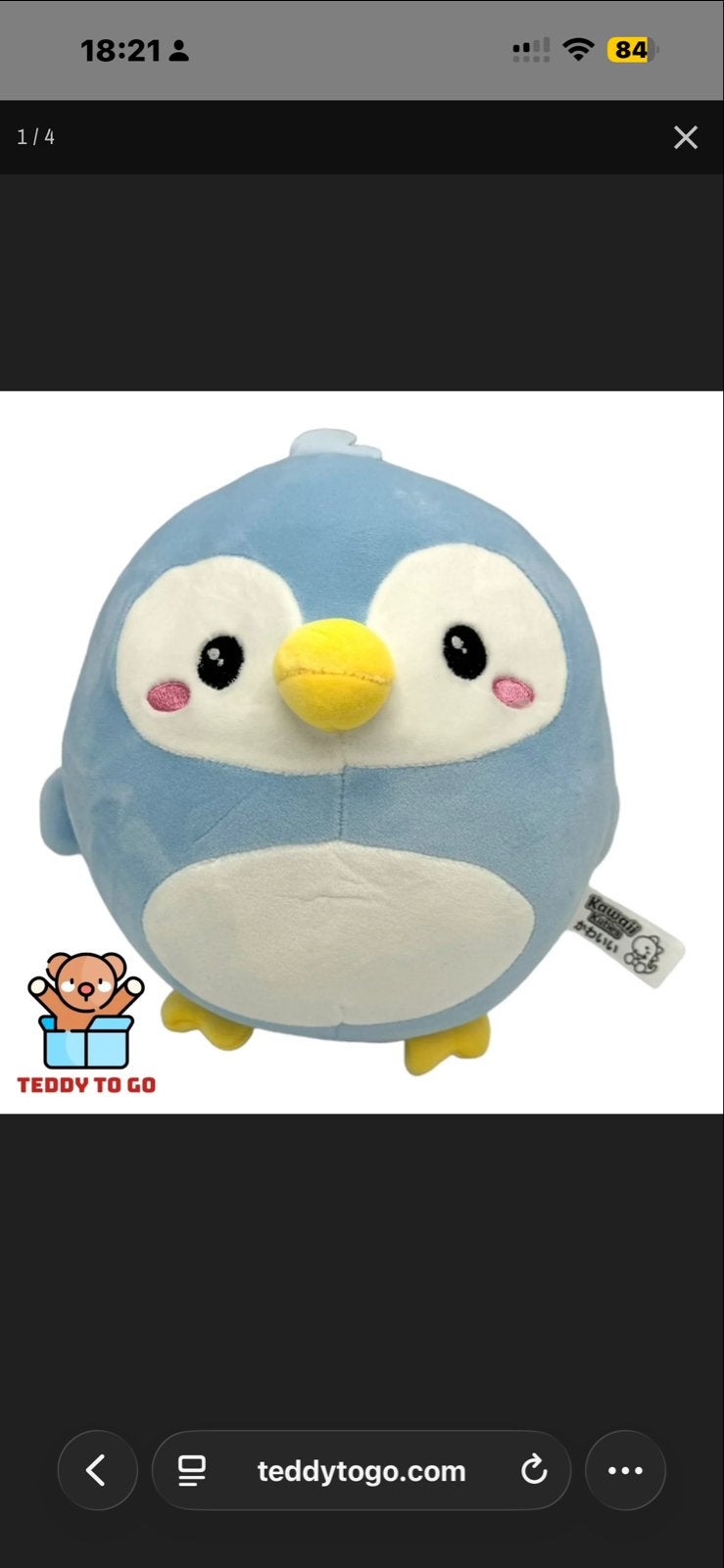 Grote Kawaii Pinguïn Knuffel - 80 cm, Pinguïn, Overige merken, Overige karakters, Blauw