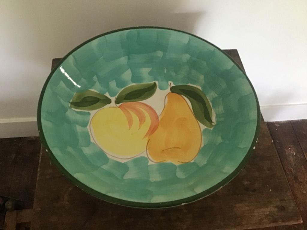 Grote Italiaanse fruitschaal diameter 33 cm, Ophalen of Verzenden