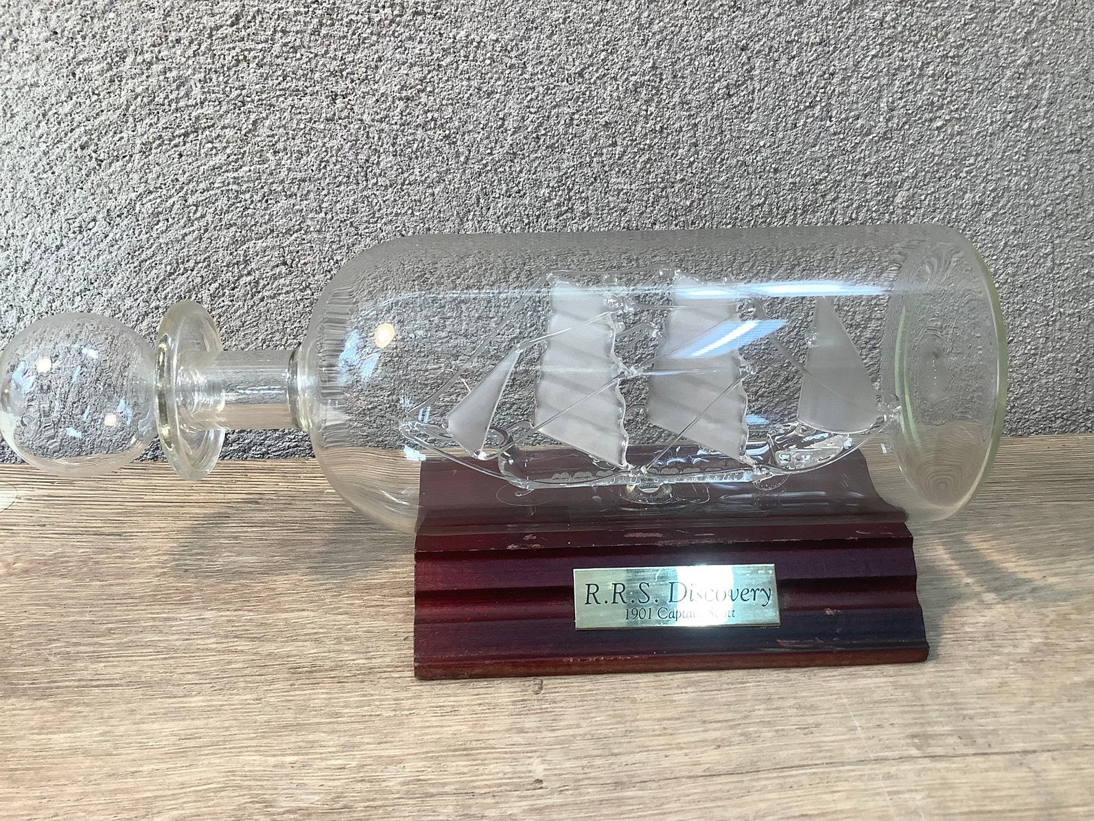 Glazen boot zeilboot in fles Discovery, Verzamelen, Scheepvaart, Ophalen of Verzenden, Gebruikt