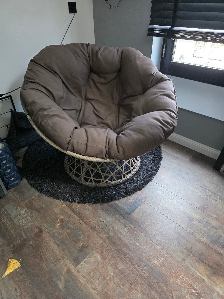 Nieuw Rotan loungestoel bruin, Bruin, Nieuw, Eén, Stof