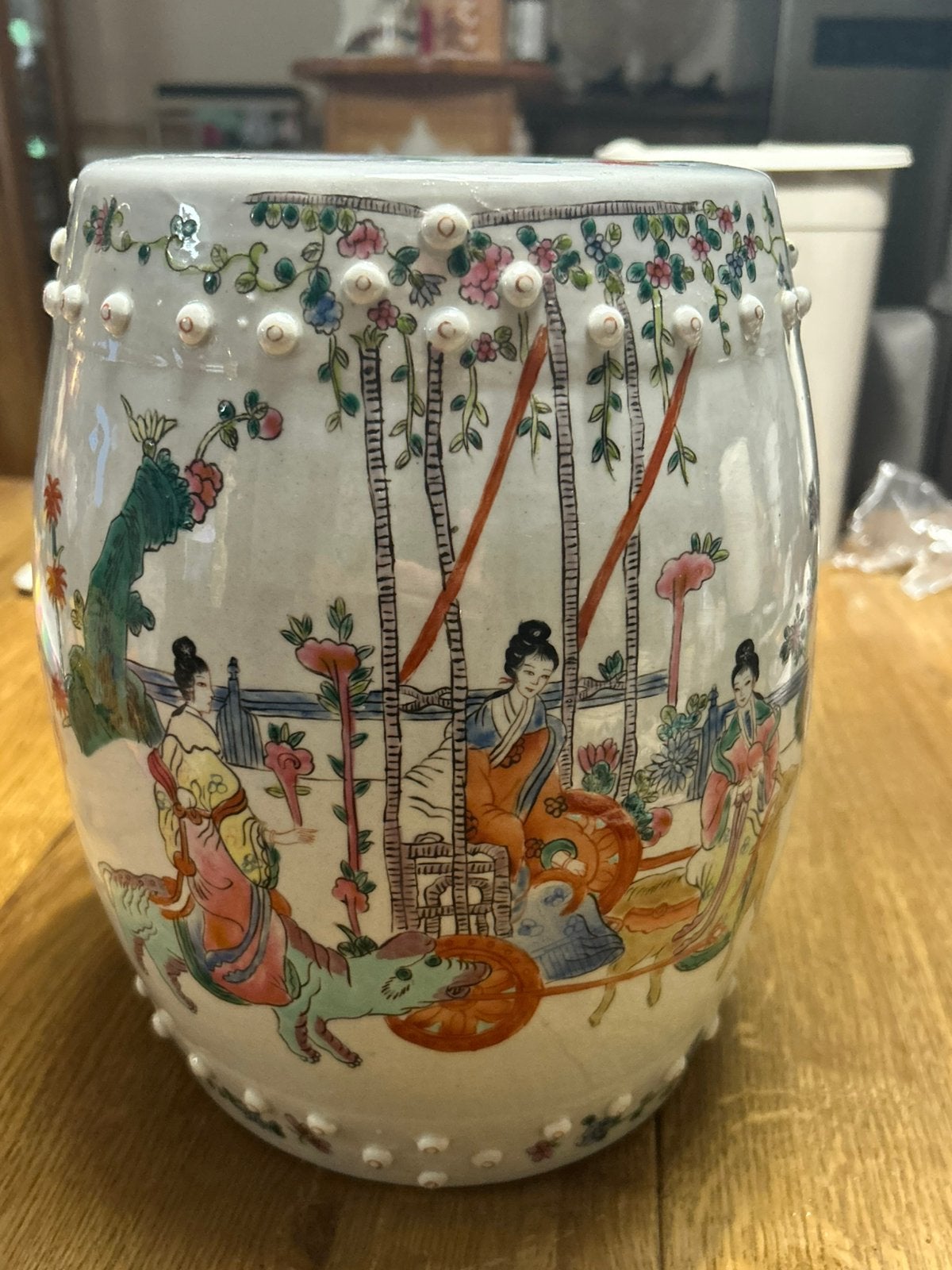 Chinees porseleinen Tuinkruk , Fam rose meesterwerk, Ophalen of Verzenden