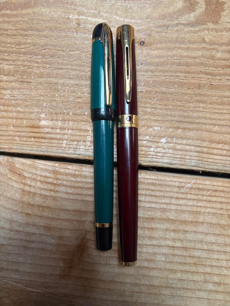 Waterman Vulpen en Rollerball Pennenset - Groen & Bordeaux, Ophalen of Verzenden, Gebruikt, Pennenset, Waterman