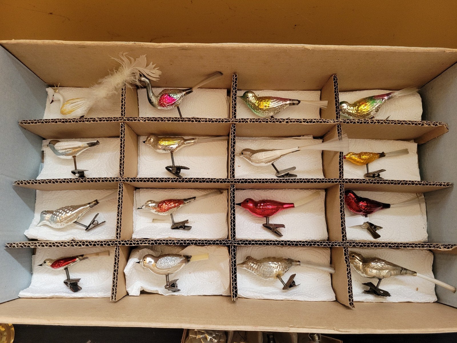 Oude kerstbal vogeltjes, Diversen, Kerst, Ophalen of Verzenden