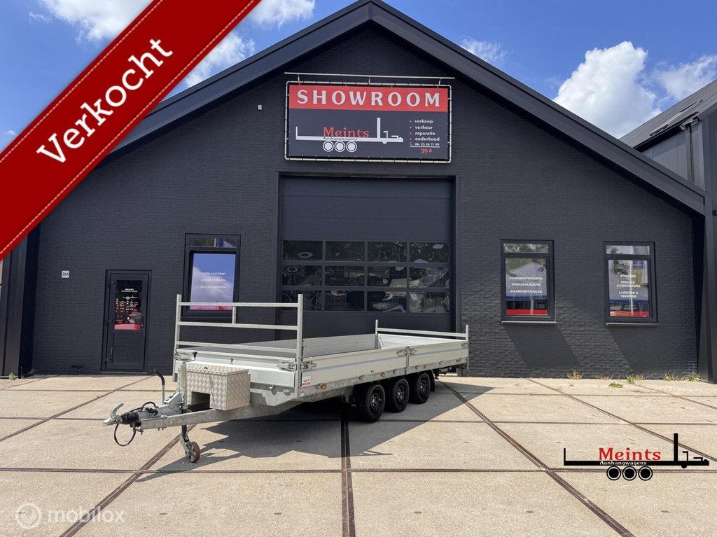 Hapert AZURE plateauwagen 3 asser 500x200 3500KG parabool, Auto diversen, Aanhangers en Bagagewagens, Gebruikt