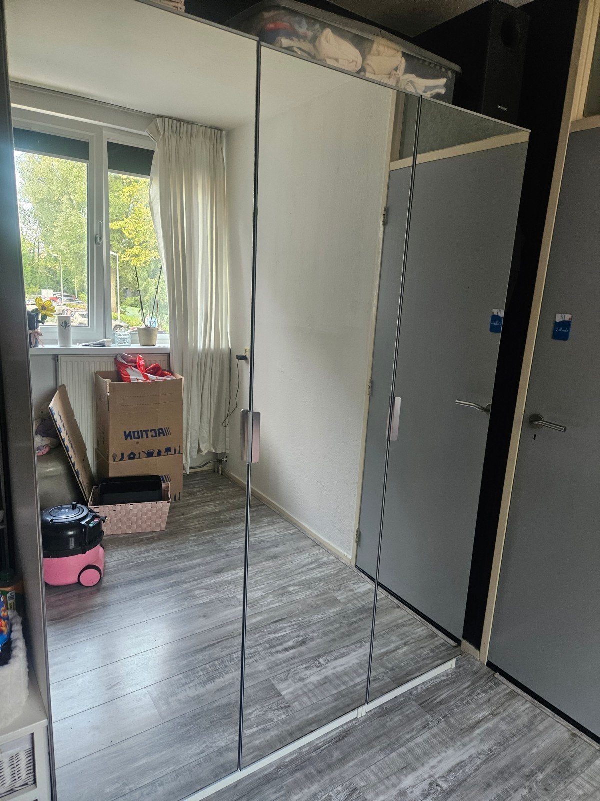 1x IKEA PAX Vikedal spiegeldeur 50x195 cm, Ophalen, Minder dan 50 cm, Gebruikt, Glas