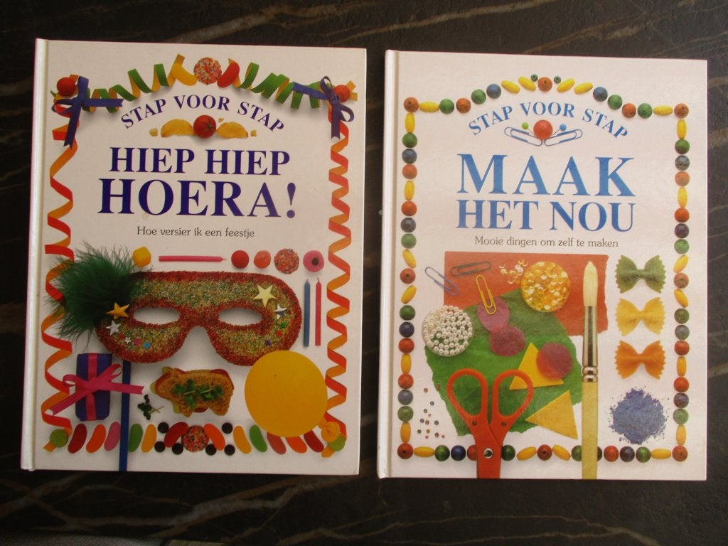 Stap voor stap set 2 crea boeken : Maak het nou + Hiep Hiep, Ophalen of Verzenden, Zo goed als nieuw, Zirkoon / DK, Fictie algemeen