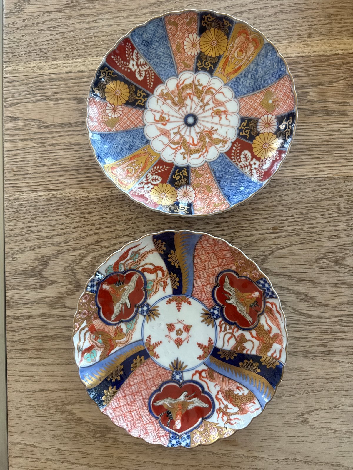 Set van 2 Antieke Japanse Imari Porseleinen Borden, Ophalen