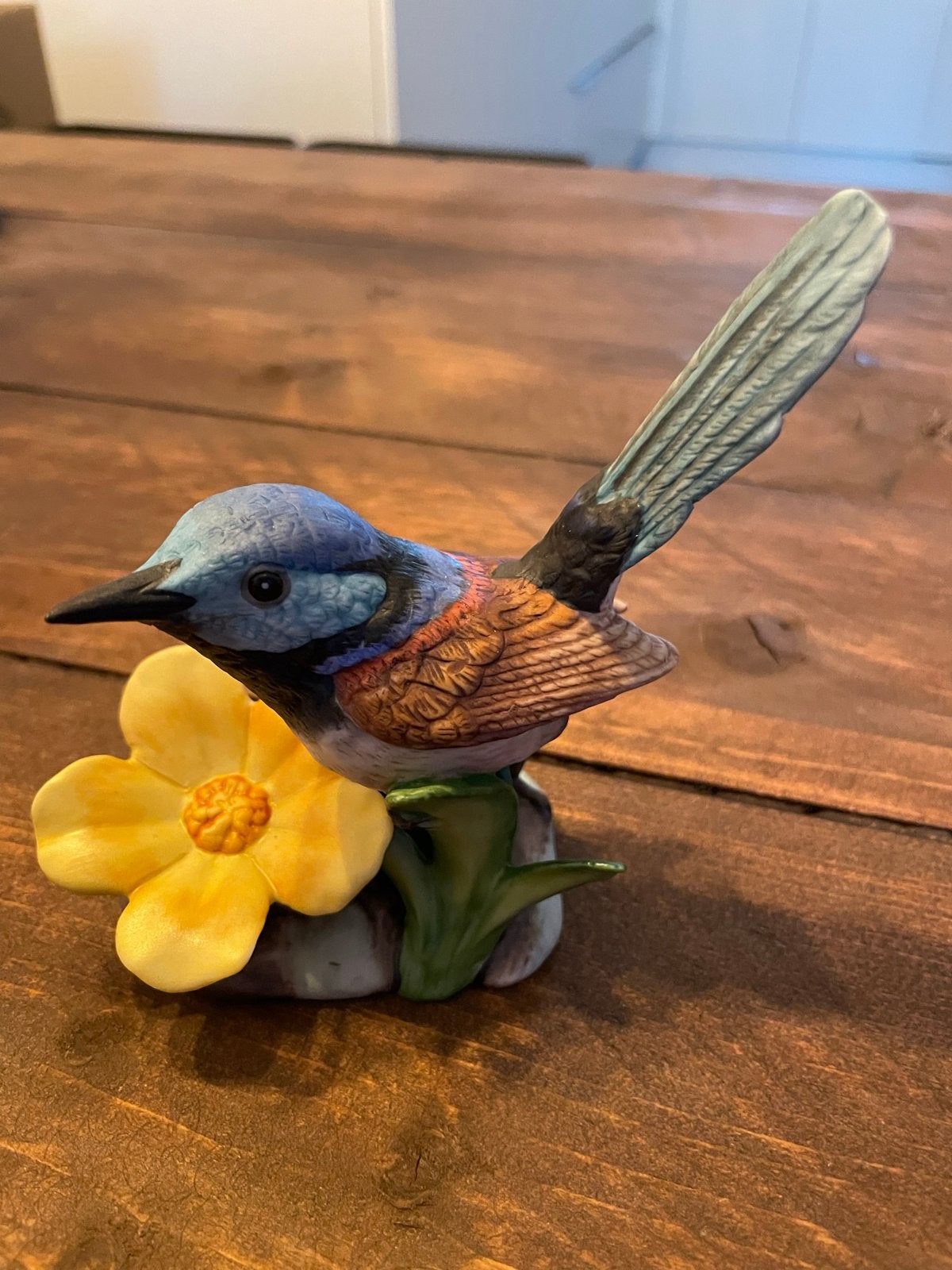 Franklin Mint Porseleinen Vogelbeeldje - Fairy Wren, Ophalen, Zo goed als nieuw, Vogel, Beeldje of Figuurtje