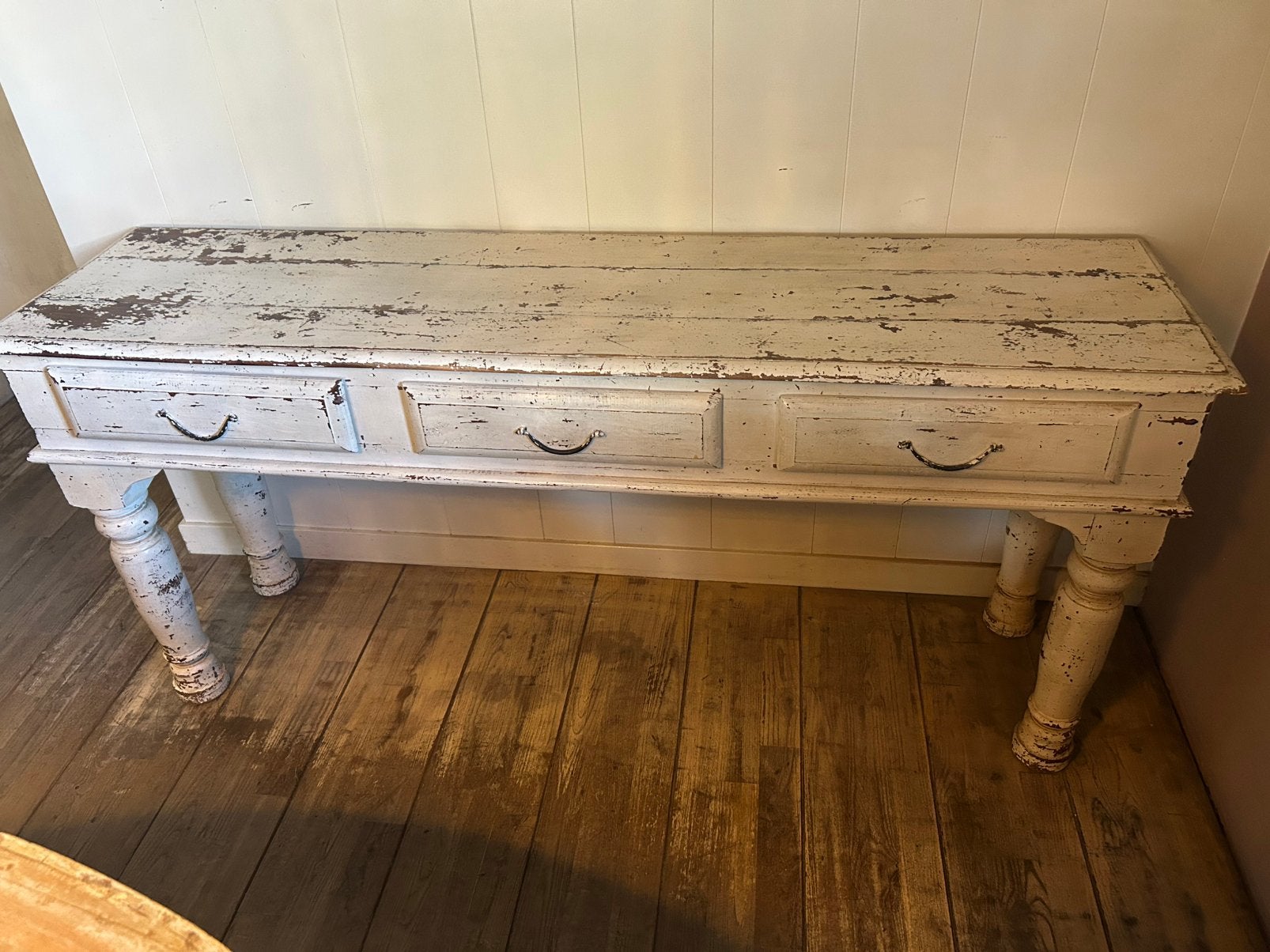 Antieke side table, Ophalen, Zo goed als nieuw, 150 tot 200 cm, 25 tot 50 cm