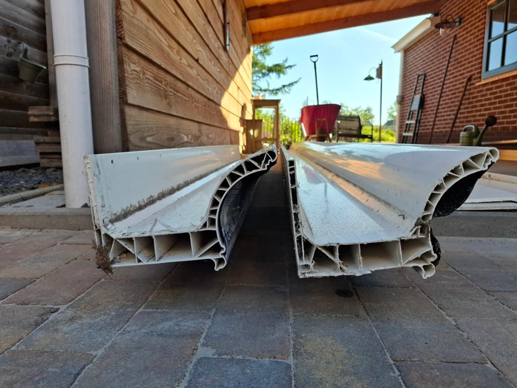 Polytech dakgoten en muurplaten, Doe-het-zelf en Verbouw, Dakpannen en Dakbedekking, Ophalen, Zo goed als nieuw, Kunststof