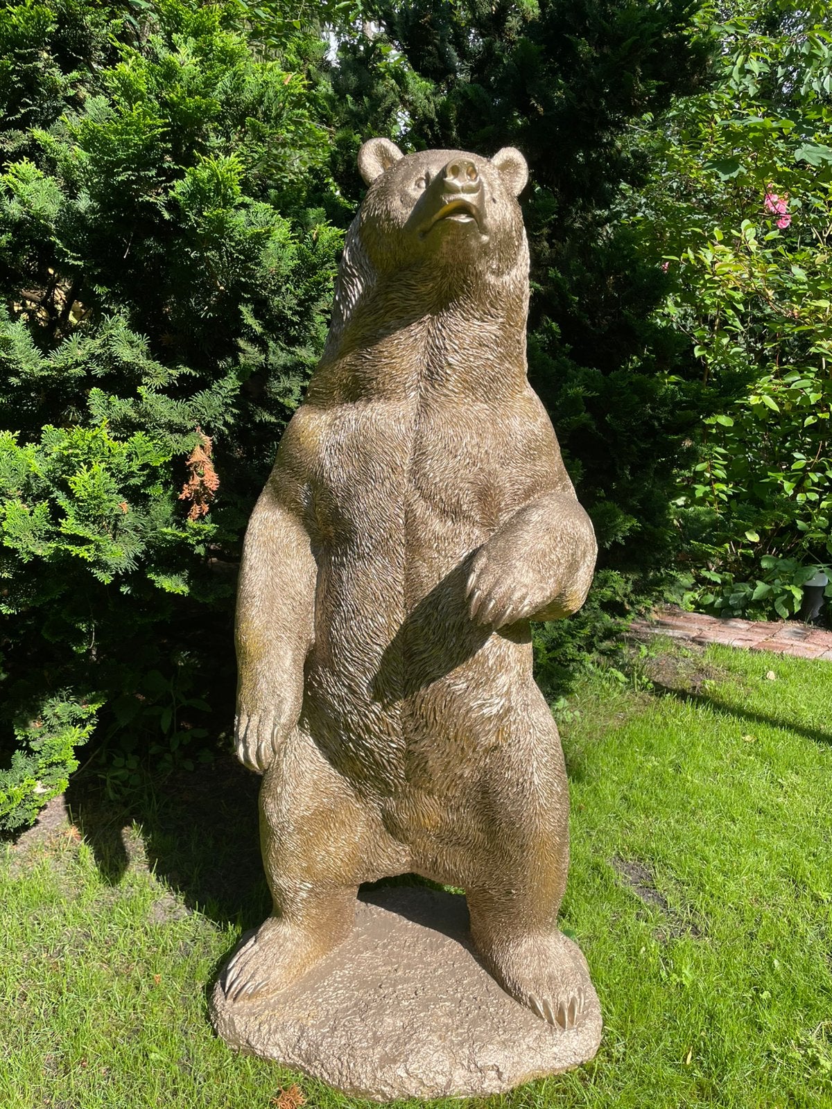 Grizzlybeer goud beeld tuin vijver terras bos natuur beer, Ophalen, Nieuw, Kunststof, Dierenbeeld