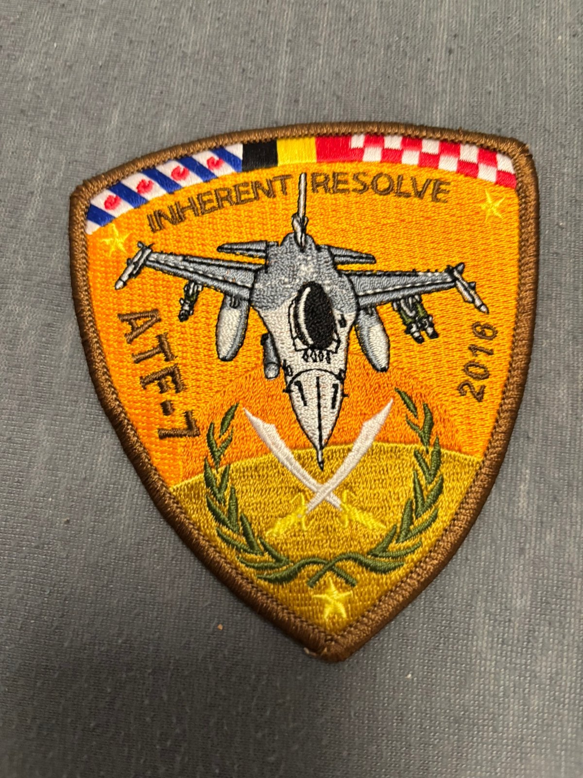 Embleem ATF-7 inherent resolve 2016, Verzenden, Luchtmacht, Nederland, Embleem of Badge