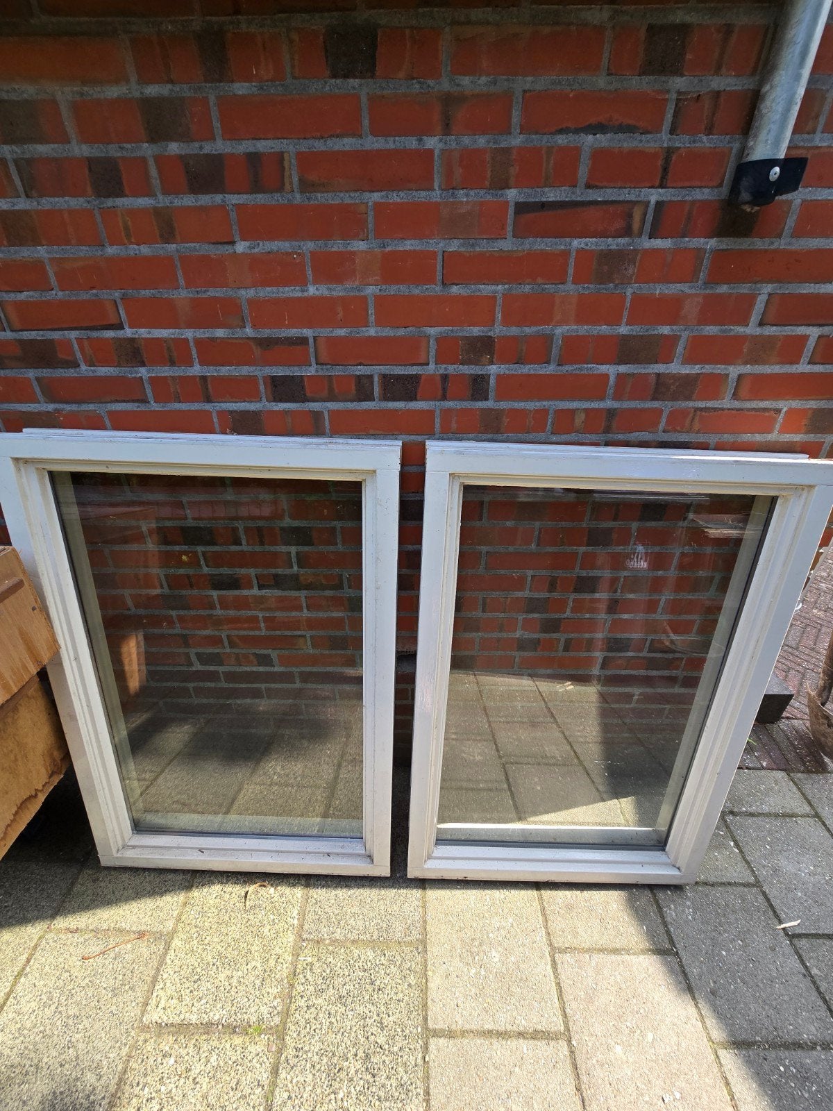 Twee gebruikte gevelramen met dubbelglas 75 x 112 cm, Ophalen, Gevelraam of Ruit, Gebruikt, 80 tot 120 cm