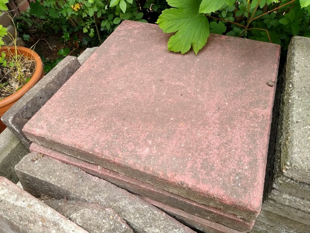 Rode betontegels 50 x 50 cm, Ophalen, Gebruikt, Beton, Terrastegels