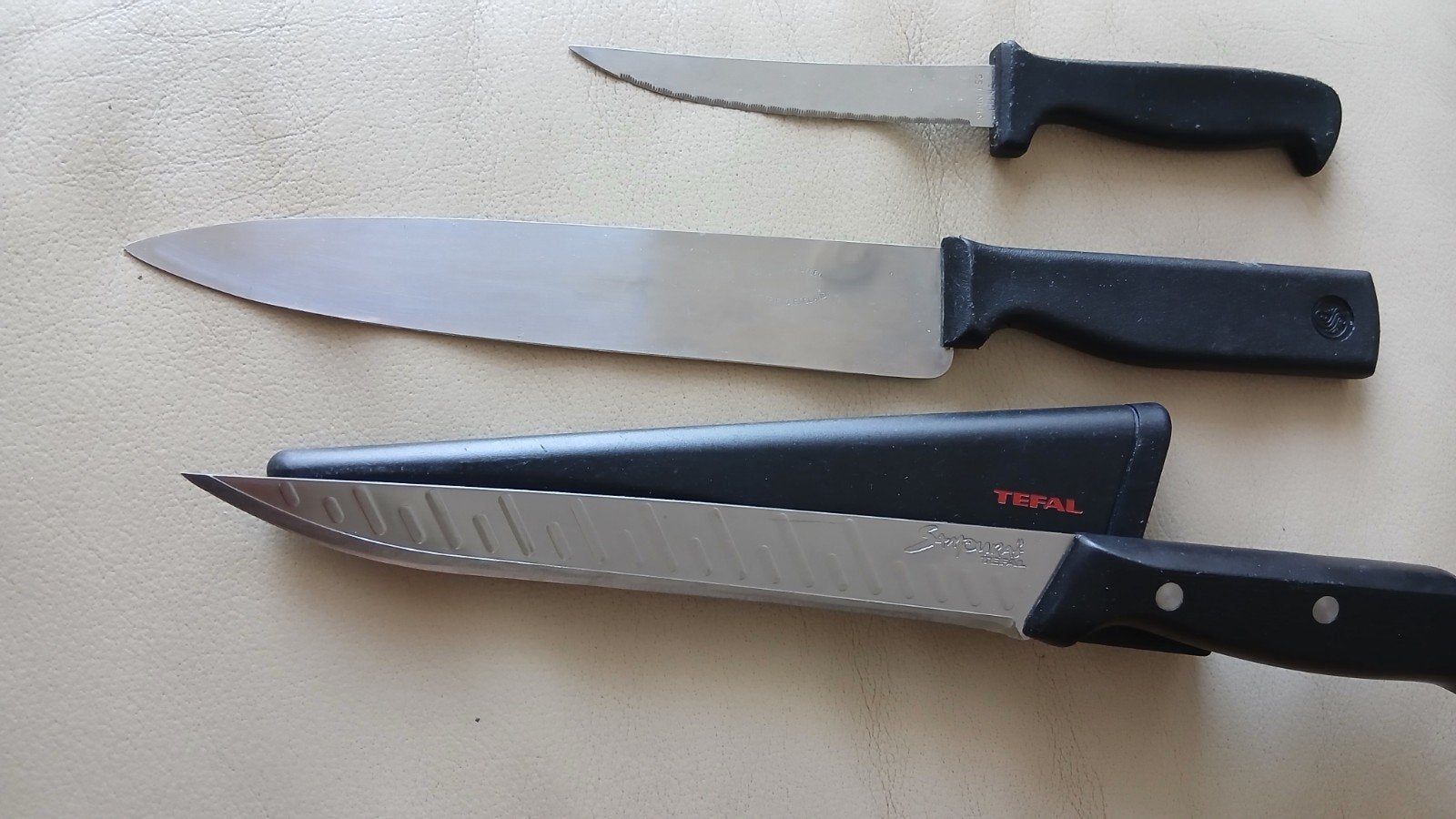 Snijmes 3 st  (1 Tefal), Ophalen of Verzenden, Zo goed als nieuw