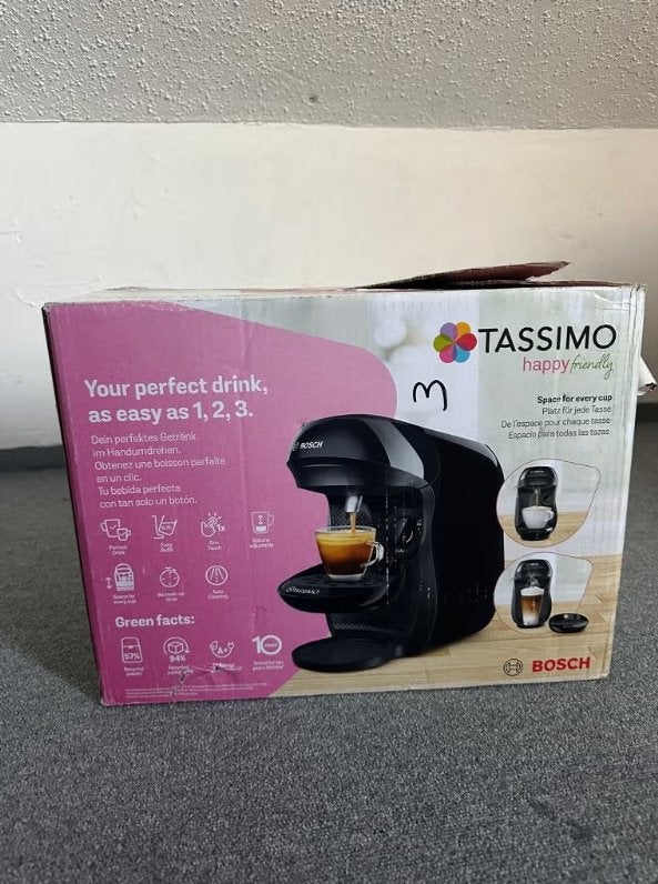 Bosch Tassimo Happy TAS1002EA, Witgoed en Apparatuur, Koffiezetapparaten, Zo goed als nieuw, Koffiepads en cups, Koffiemachine