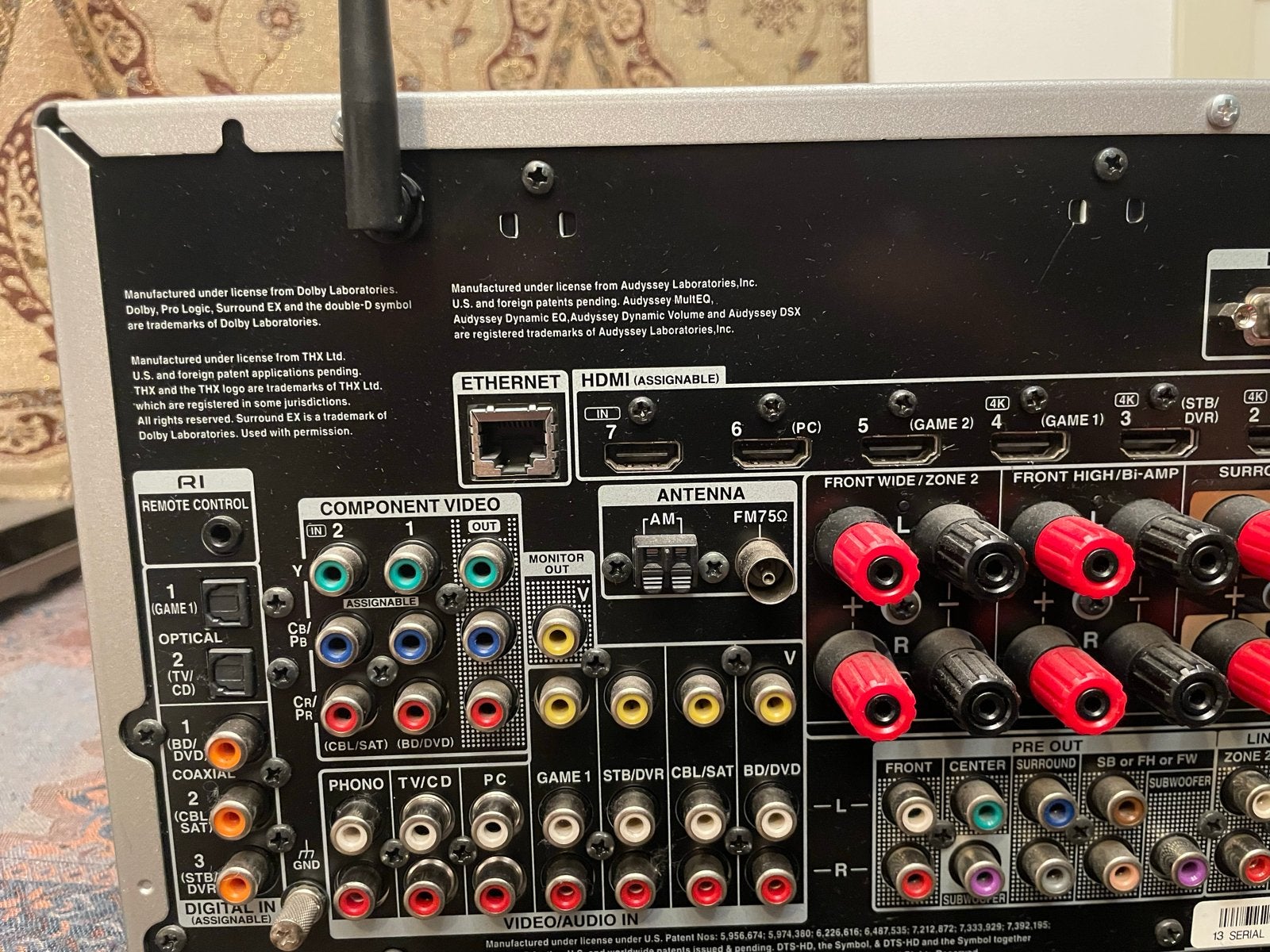 ONKYO TX-NR828 AV-RECEIVER 7.2-kanaals THX Select2 Plus, Ophalen of Verzenden, 120 watt of meer, Onkyo, Gebruikt