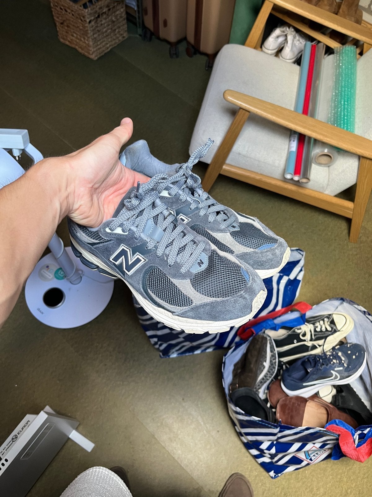 New Balance 2002R Grijs Blauw - Maat 43, Kleding | Heren, Ophalen of Verzenden, Gedragen, Blauw, Sneakers of Gympen