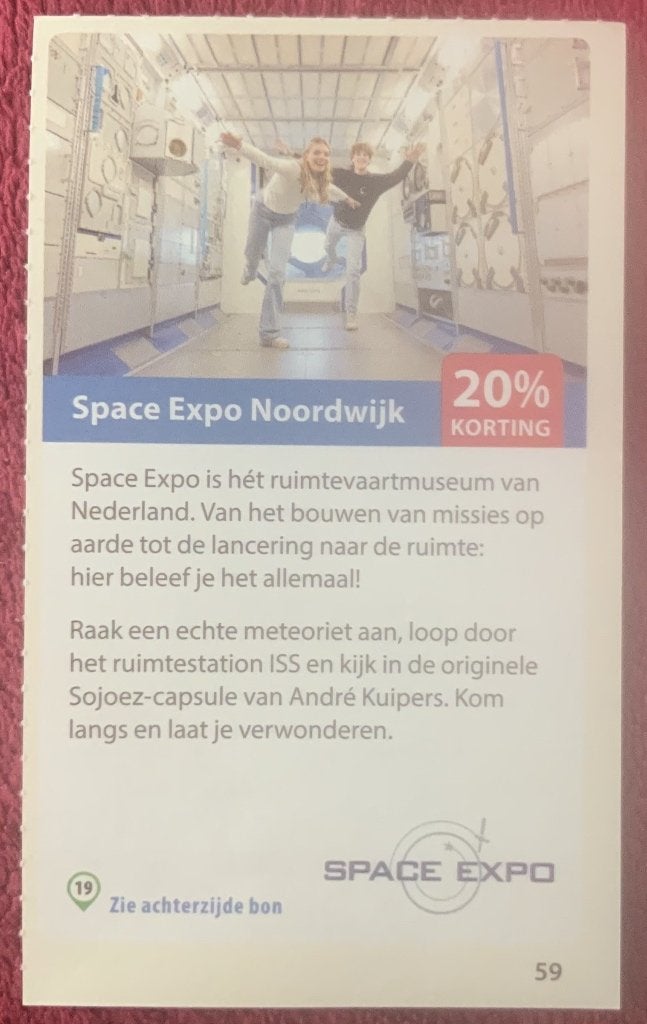 Space Expo Noordwijk Voordeelbon, Drie personen of meer, Museumbon