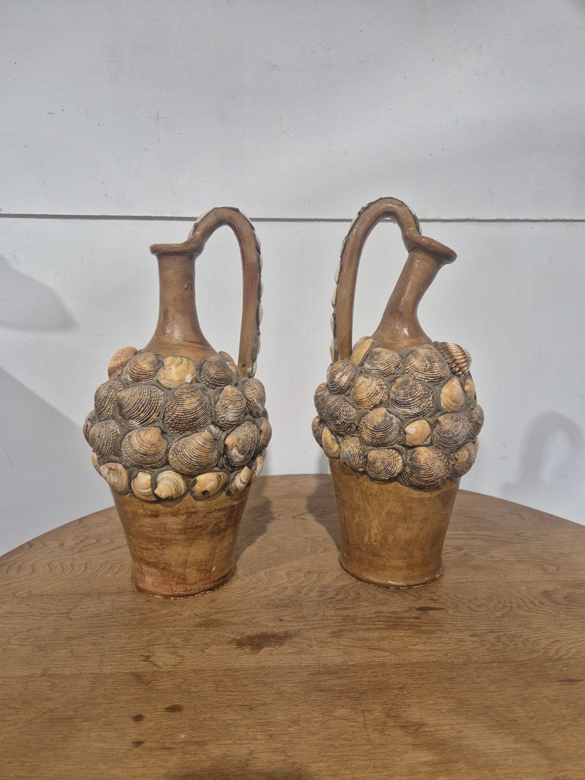 antieke italiaanse kruiken met schelpen, Antiek en Kunst, Ophalen of Verzenden