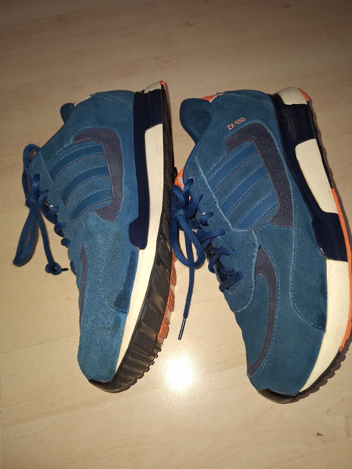 Adidas ZX 850 sneakers - Blauw/Oranje Vintage, Blauw, Ophalen of Verzenden, Zo goed als nieuw, Adidas