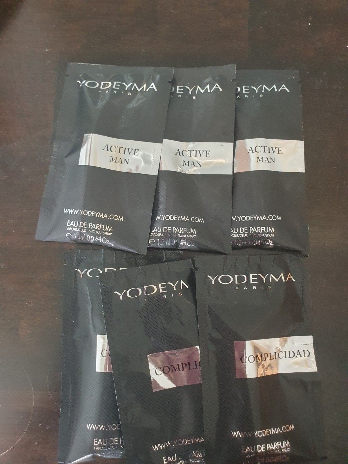 6x Yodeyma Heren Parfum Samples (Active Man & Complicidad), Ophalen of Verzenden
