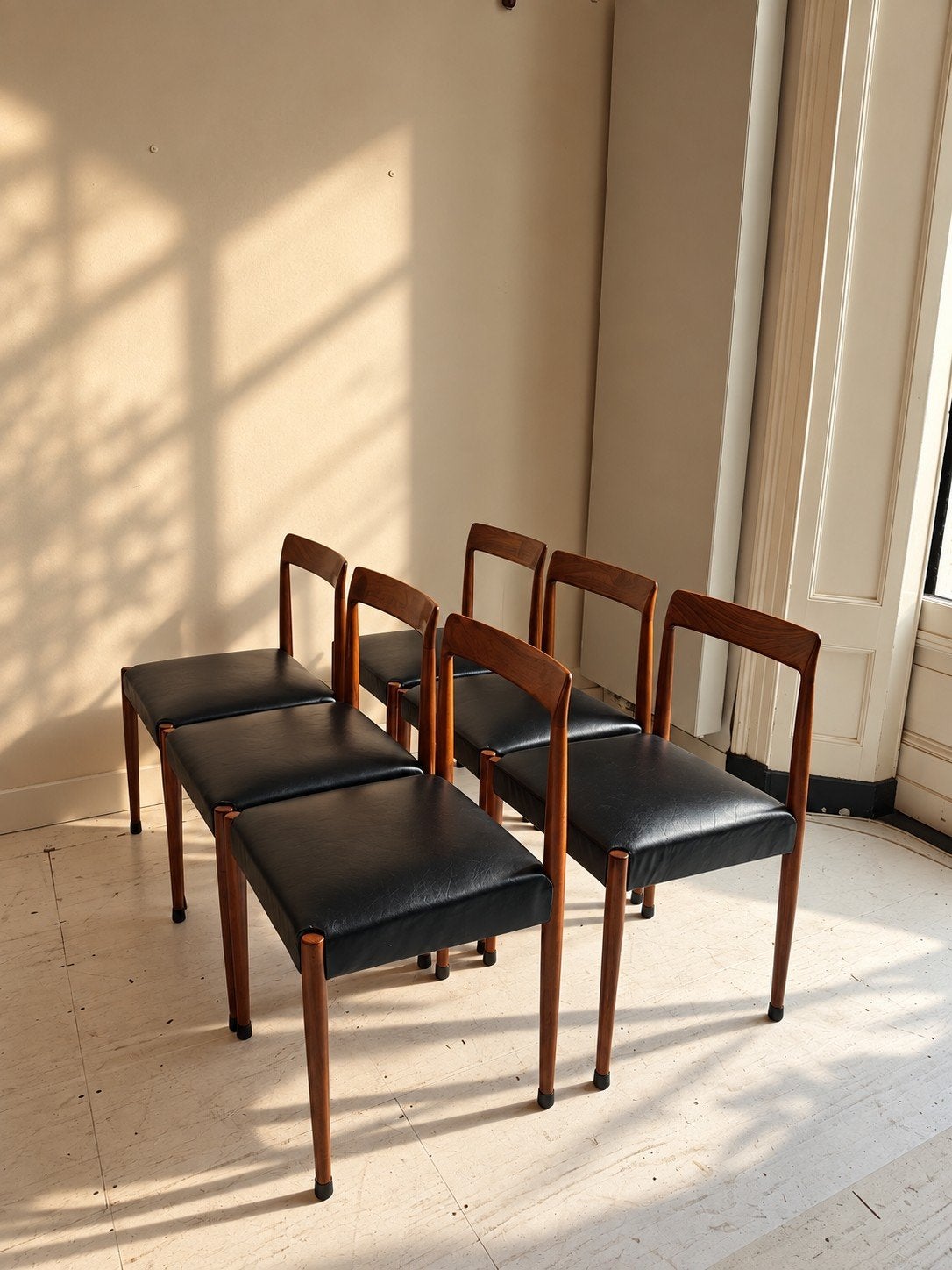 Vintage eetkamerstoelen Lubke, Ophalen, Gebruikt, Zwart, Vintage, scandinavisch