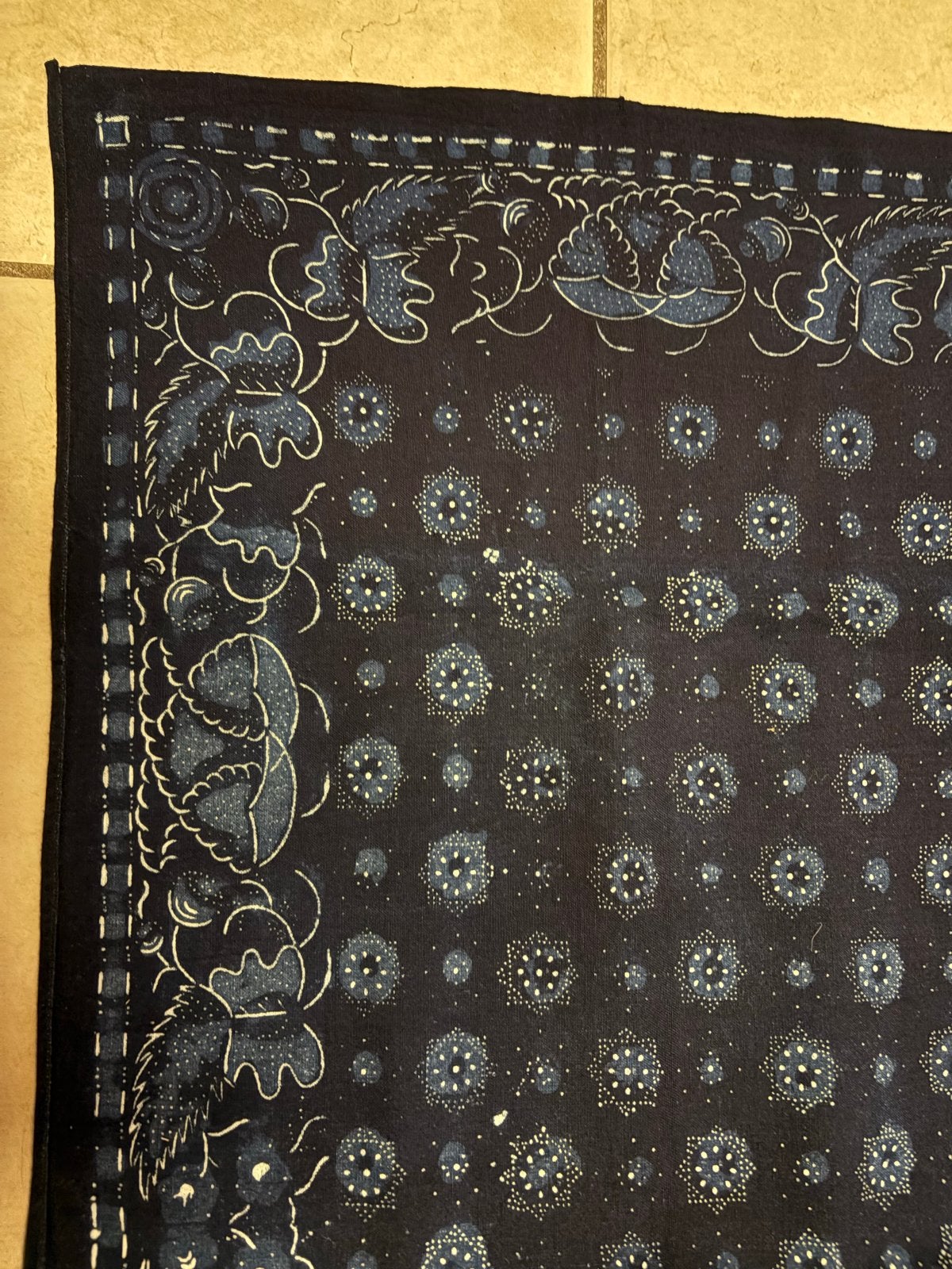 Antieke Blauwdruk Hoofddoek Staphorst, Ophalen of Verzenden