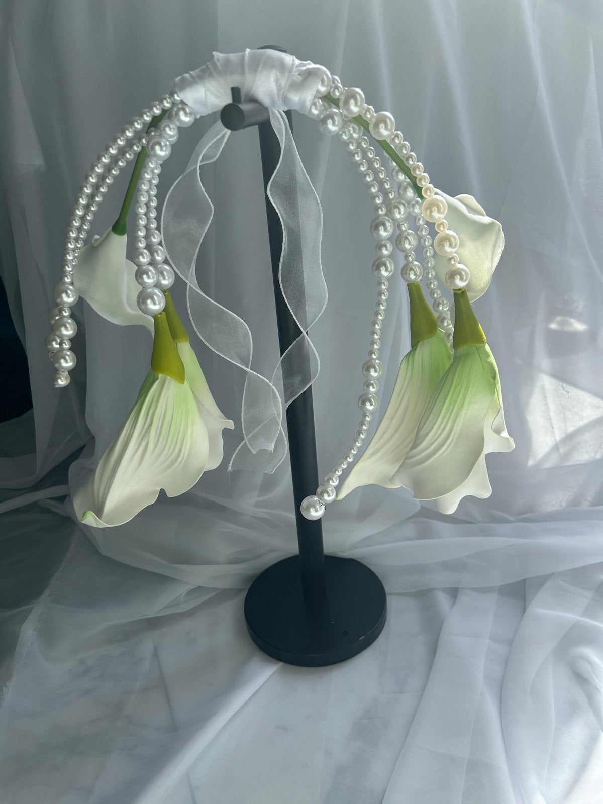 Prachtig Bruidsboeket met Parels en Calla Lelies, Kleding | Dames, Ophalen of Verzenden, Nieuw, Wit, Accessoires
