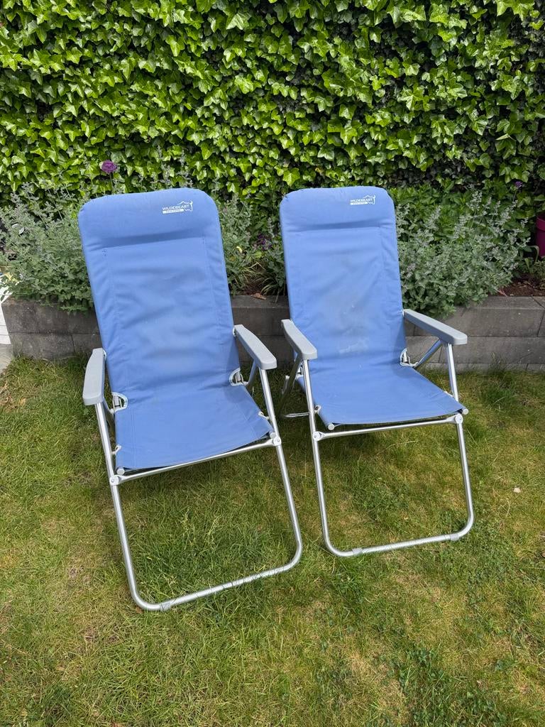 2 Wildbeast Campingstoelen - Blauw, Verstelbaar, Ophalen, Gebruikt, Campingstoel