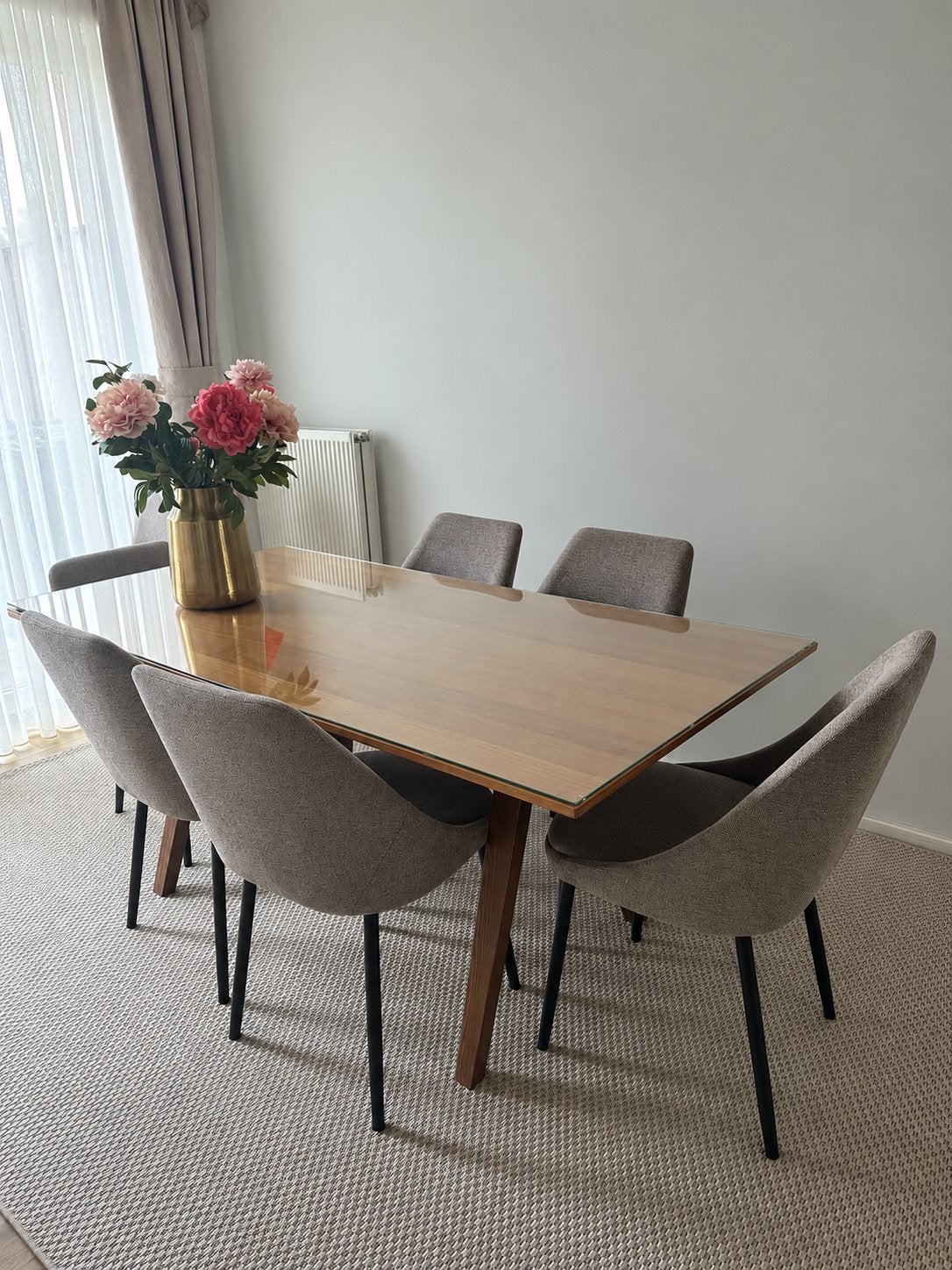Eettafel + 6 eetkamerstoelen, Huis en Inrichting, Ophalen, 200 cm of meer, 50 tot 100 cm, Zo goed als nieuw