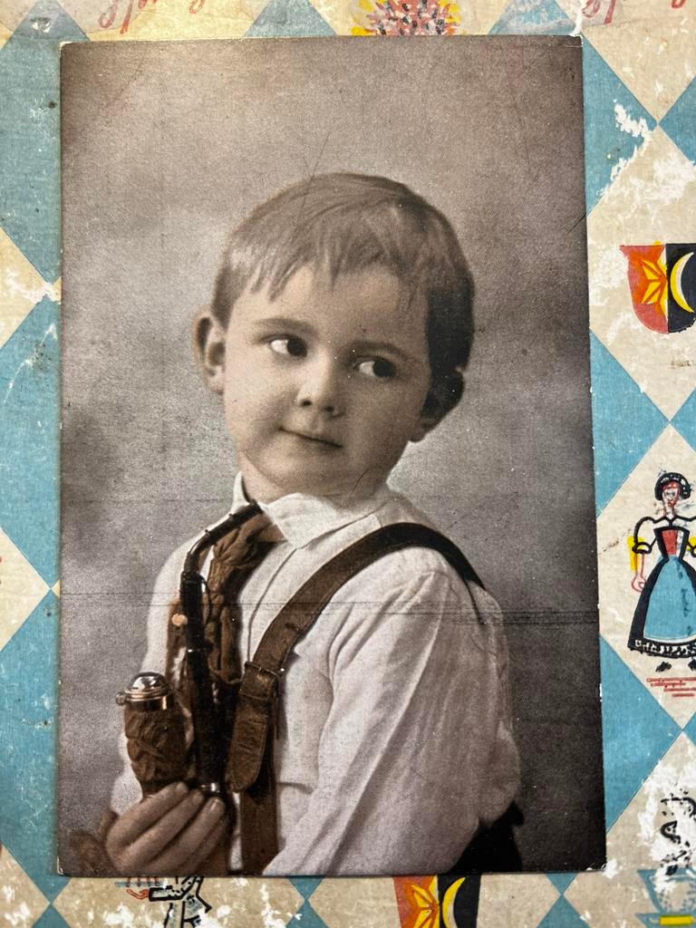 12-3-1920 Jongetje met pijp (DD), Verzamelen, Ansichtkaarten | Themakaarten, Ophalen of Verzenden, Voor 1920, Gelopen, Kinderen
