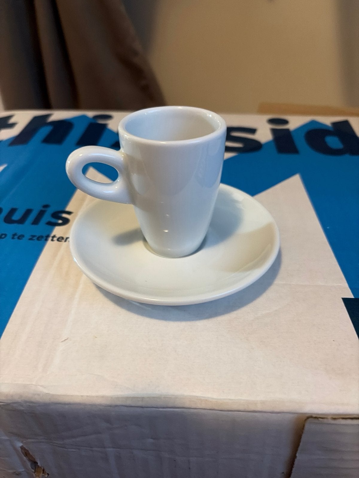 Witte Walküre Espresso Kop en Schotel - Made in Germany, Huis en Inrichting, Ophalen, Zo goed als nieuw, Effen, Kop(pen) en/of Schotel(s)