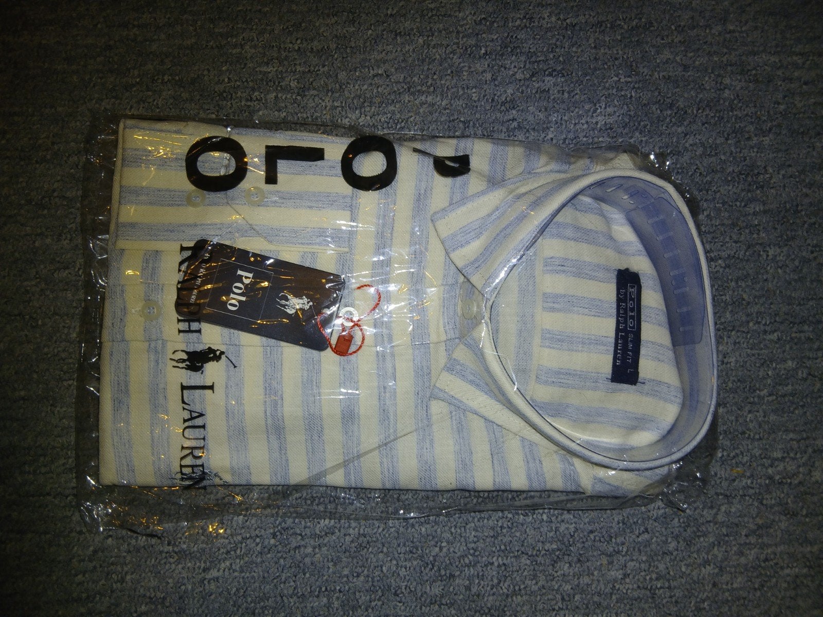 Polo Ralph Lauren Slim Fit overhemd L, Blauw, Nieuw, Ophalen of Verzenden, Polo Ralph Lauren