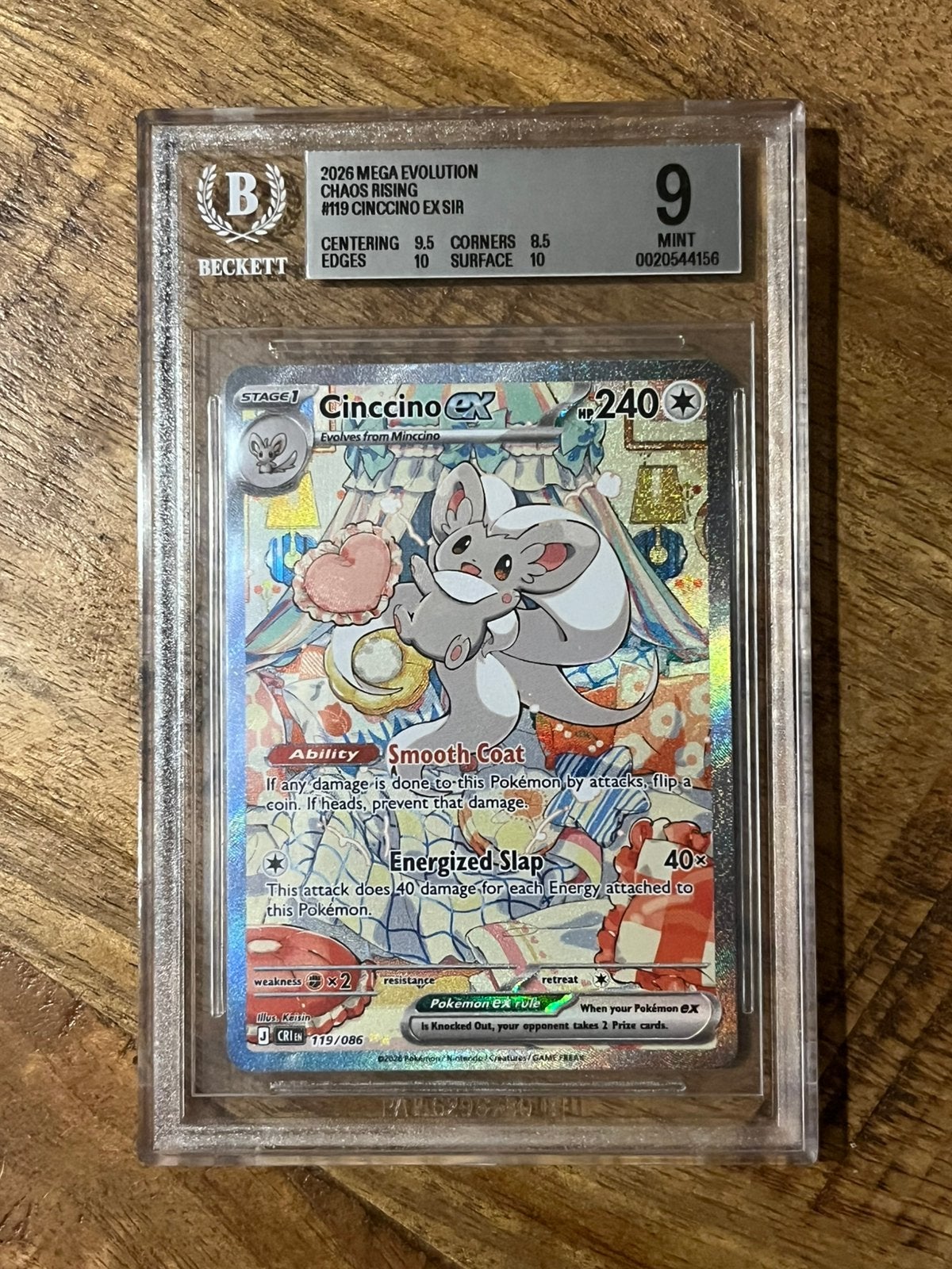 Cinccino Ex 119 Pokemon Chaos Rising Beckett 9, Hobby en Vrije tijd, Ophalen of Verzenden, Nieuw, Losse kaart, Foil