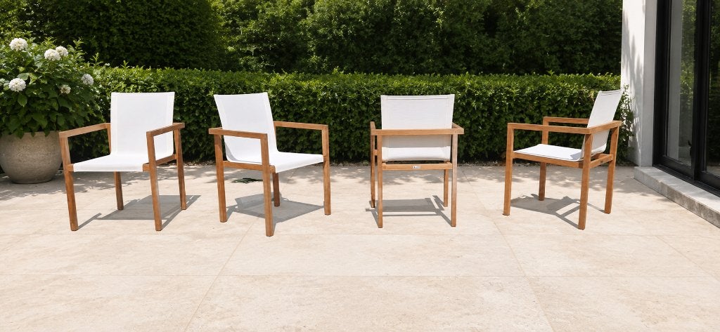 teakhouten stapelstoelen, Ophalen of Verzenden, Nieuw, Teakhout, Stapelbaar