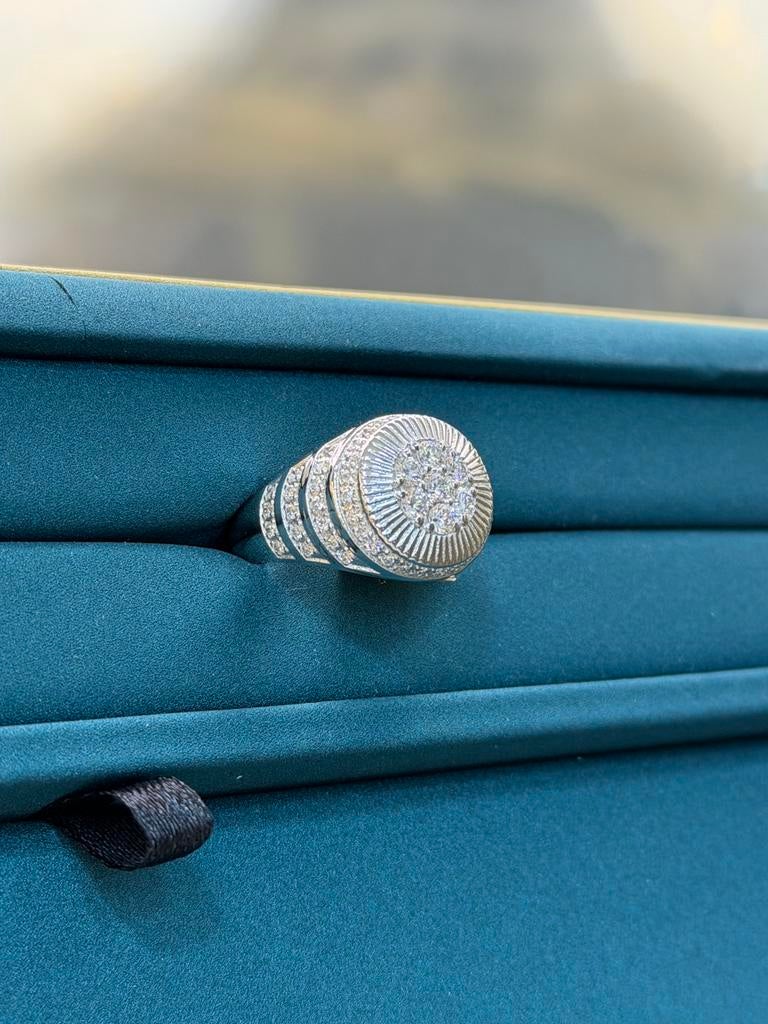 18KT Wit Goud - 1.70ct diamanten -Ring-Herenring -Mannenring, Sieraden, Tassen en Uiterlijk, Ringen, Ophalen, Wit, Nieuw, Dame