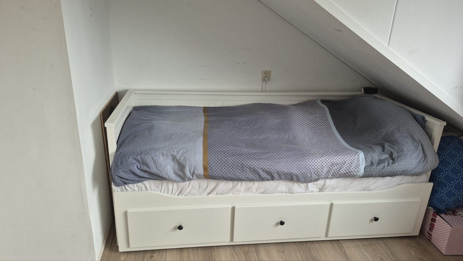 Ikea Hemnes Bedbank met 3 lades, wit - zonder matrassen