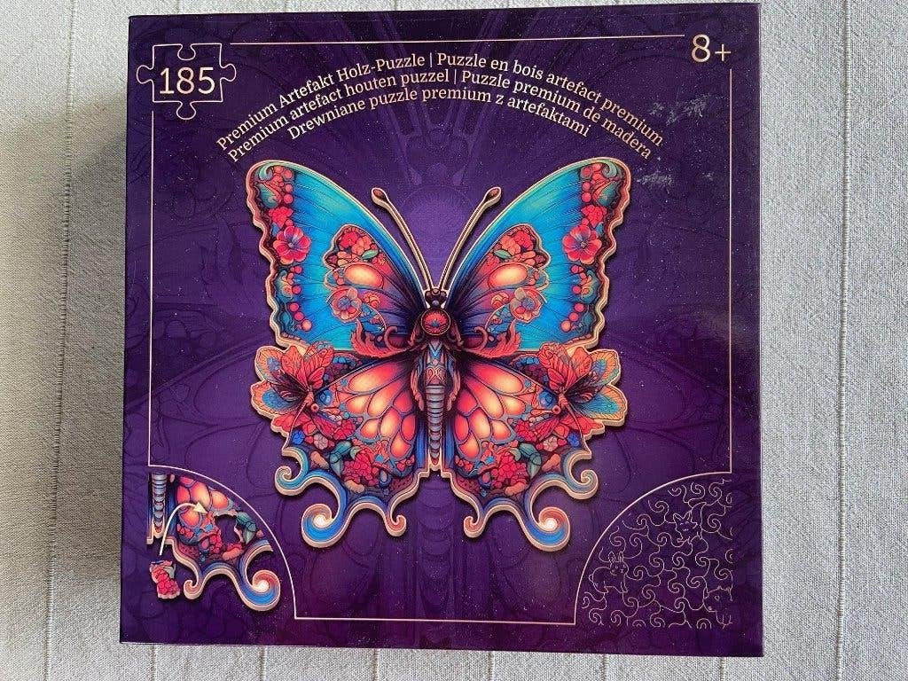 houten legpuzzel vlinder, Ophalen, Minder dan 500 stukjes, Zo goed als nieuw, Legpuzzel