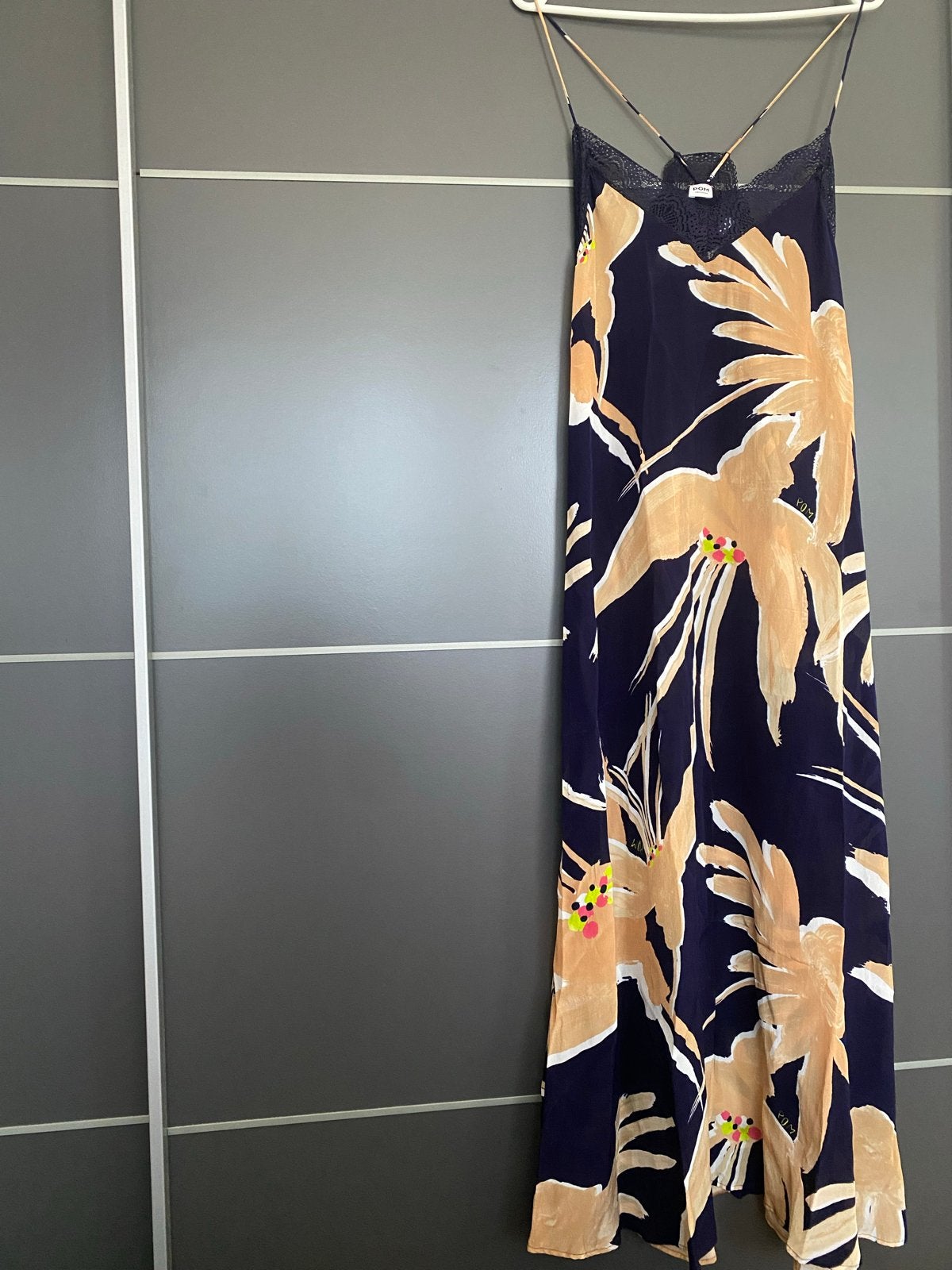 POM Amsterdam Zomerjurk - Maat 38 met Bloemenprint, Maat 38/40 (M), Blauw, Ophalen of Verzenden, Gedragen