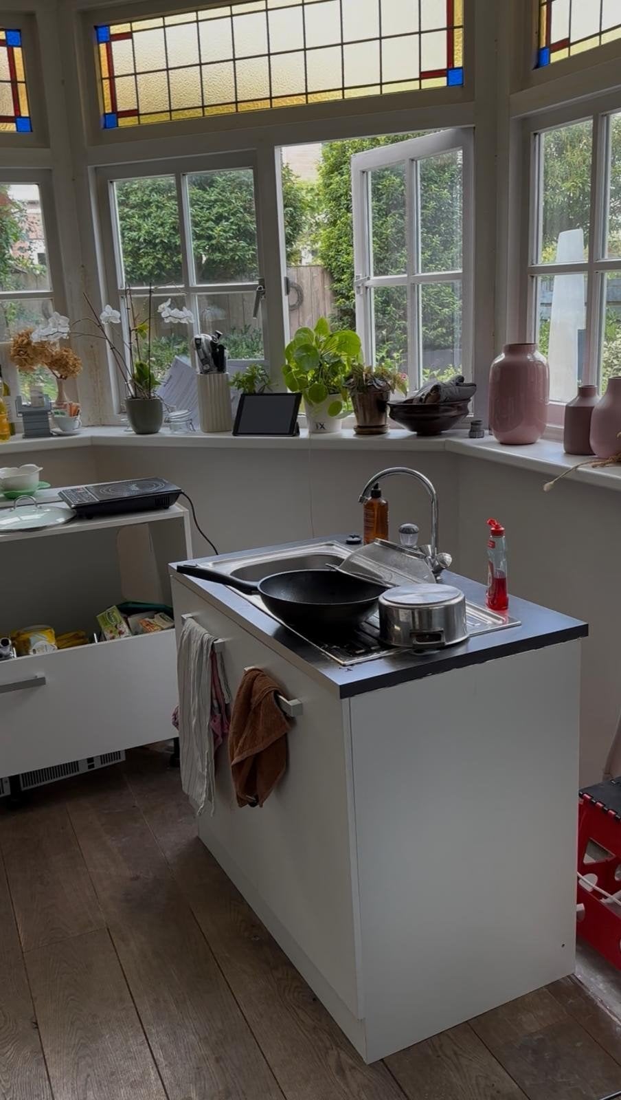 nood keukenblok - gootsteen, Ophalen, Wit, Enkelwandige keuken