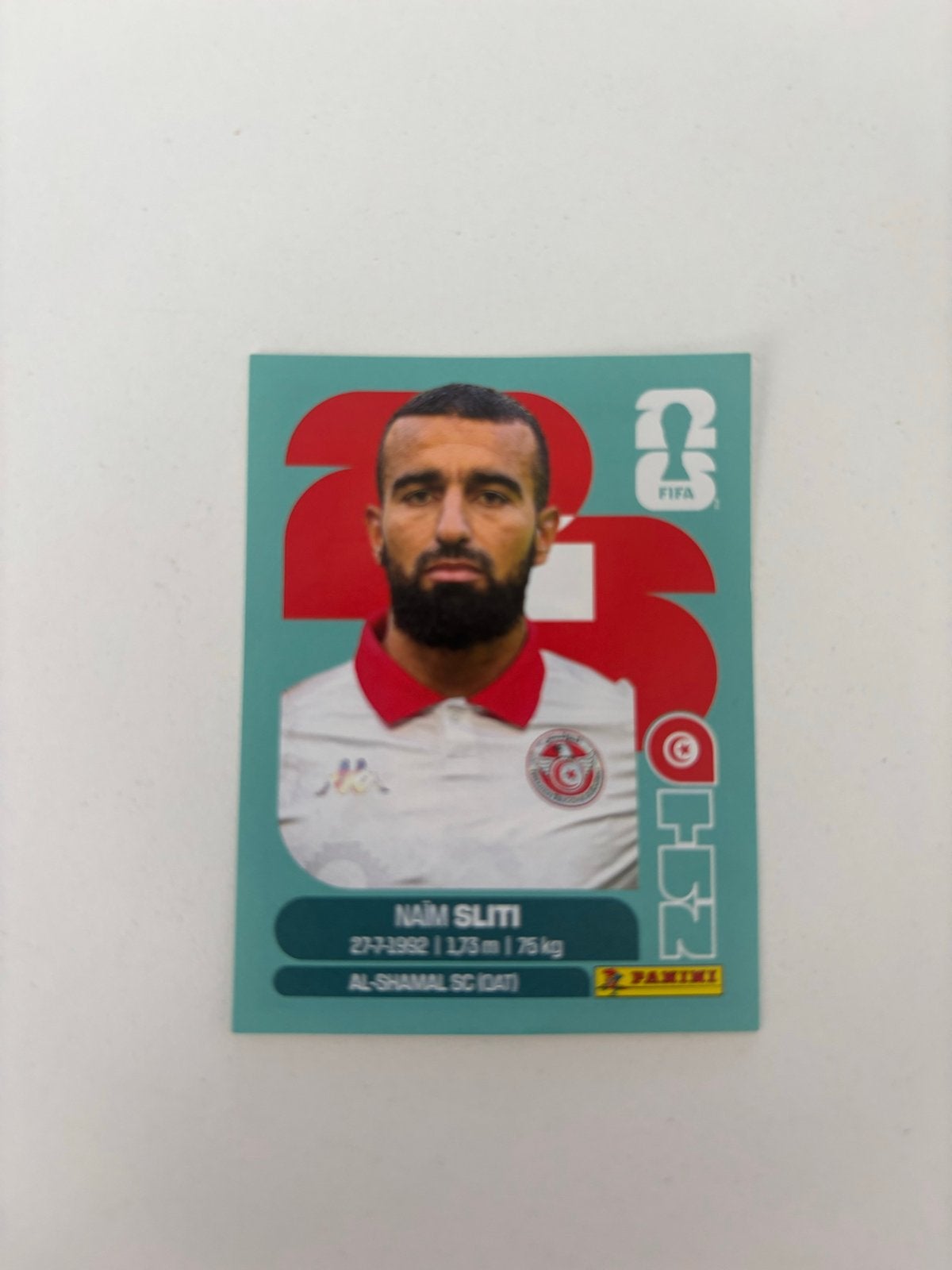 Panini WK 2022 sticker Naim Sliti Tunesië, Ophalen of Verzenden, Nieuw, Sport