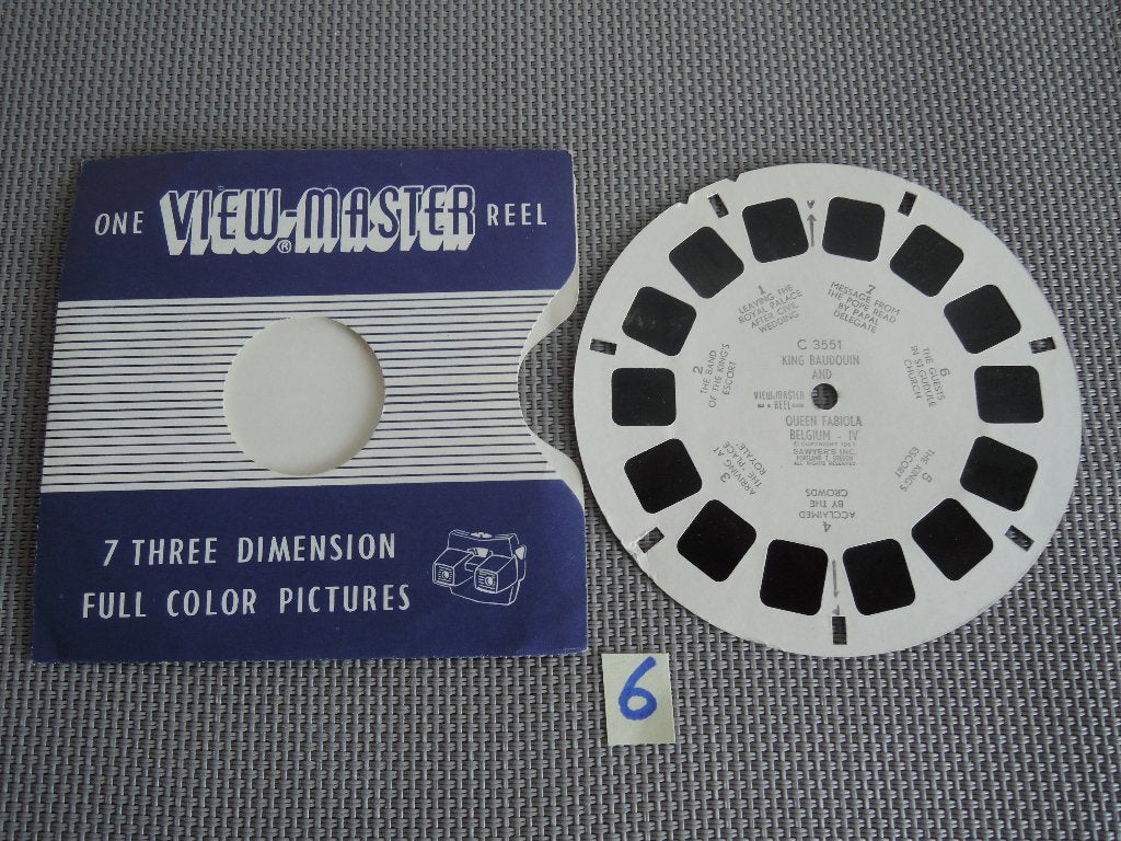 Viewmaster schijfje van koning Boudewijn en koningin Fabiola, Verzamelen, Ophalen of Verzenden, Zo goed als nieuw, Buitenland