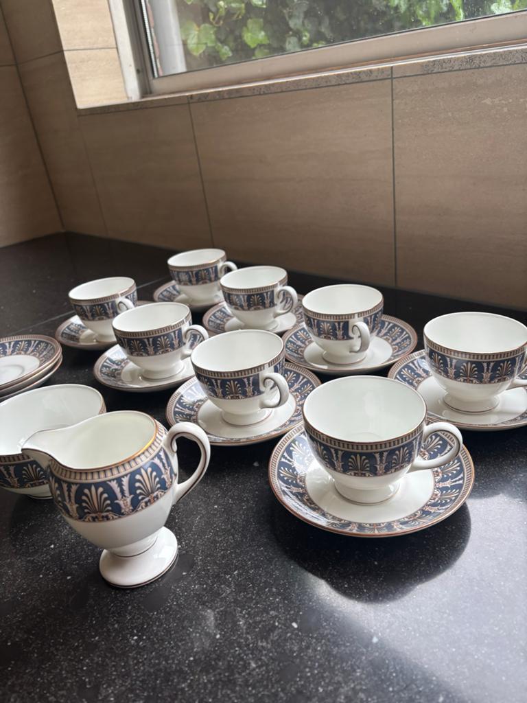 Wedgwood Thee/Koffiekoppen (12 st.) met suiker- en melkkan, Antiek en Kunst, Antiek | Servies los, Ophalen
