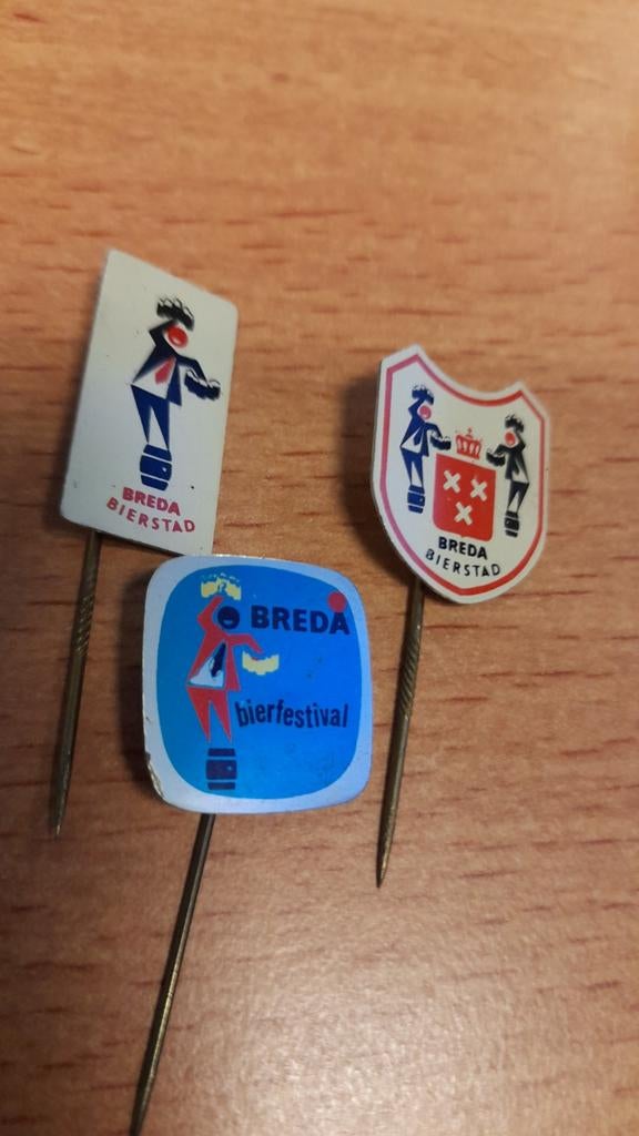 Vintage Breda Bierstad Speldjes - Set van 3, Verzamelen, Verzenden, Gebruikt, Overige onderwerpen