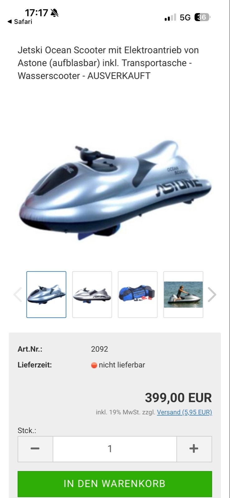 Astone Ocean Scooter met nieuwe accu, Ophalen, Gebruikt